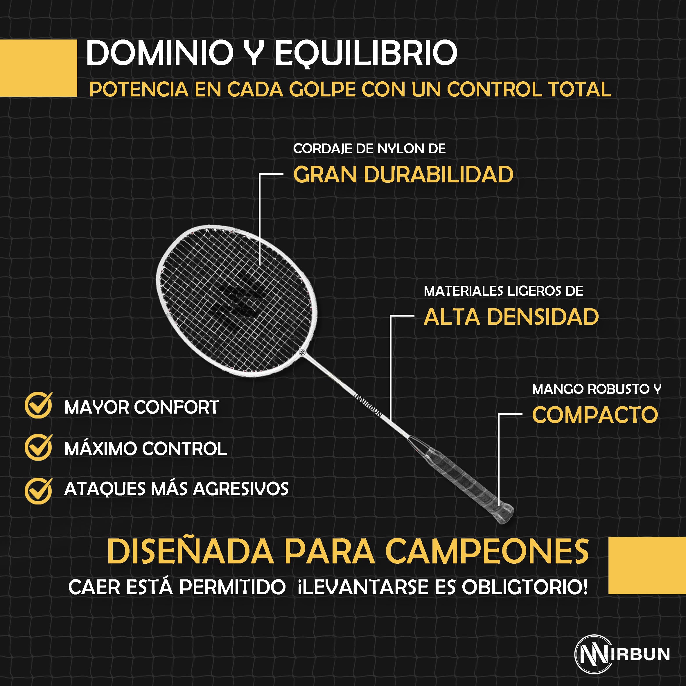 Set de Bádminton 4 Jugadores con Red 5,1 m Raquetas Profesionales Estructura Metálica Juego Familiar
