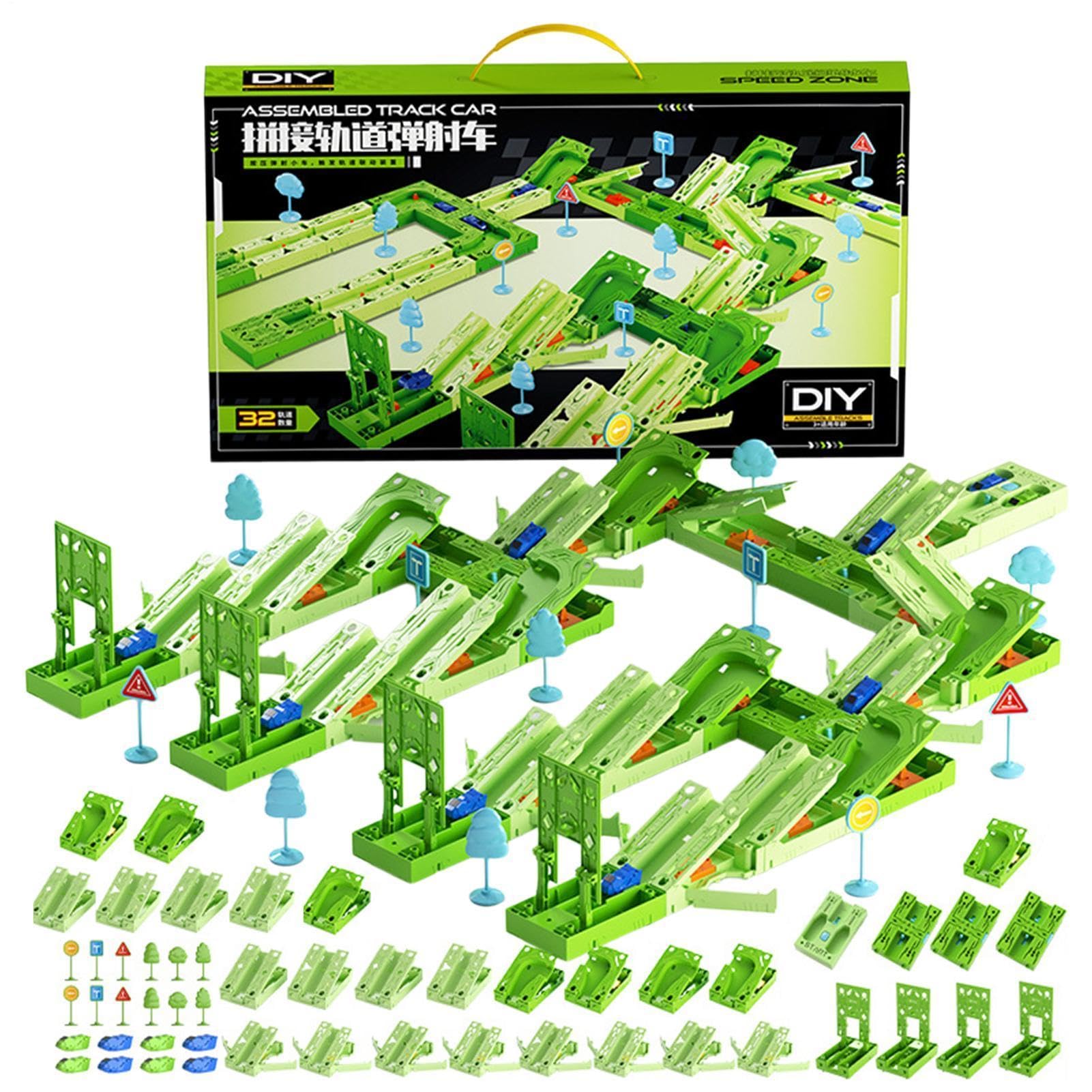 Zestaw Tor Wyścigowy Dla Dziecka Zabawna Interaktywna Elastyczna Puzzle Gra | Zabawkowy Tor Wyścigowy Dla Maluchów dla Przedszkolaków, do Ogrodu, na Podwórko, w Podróży, do Szkoły