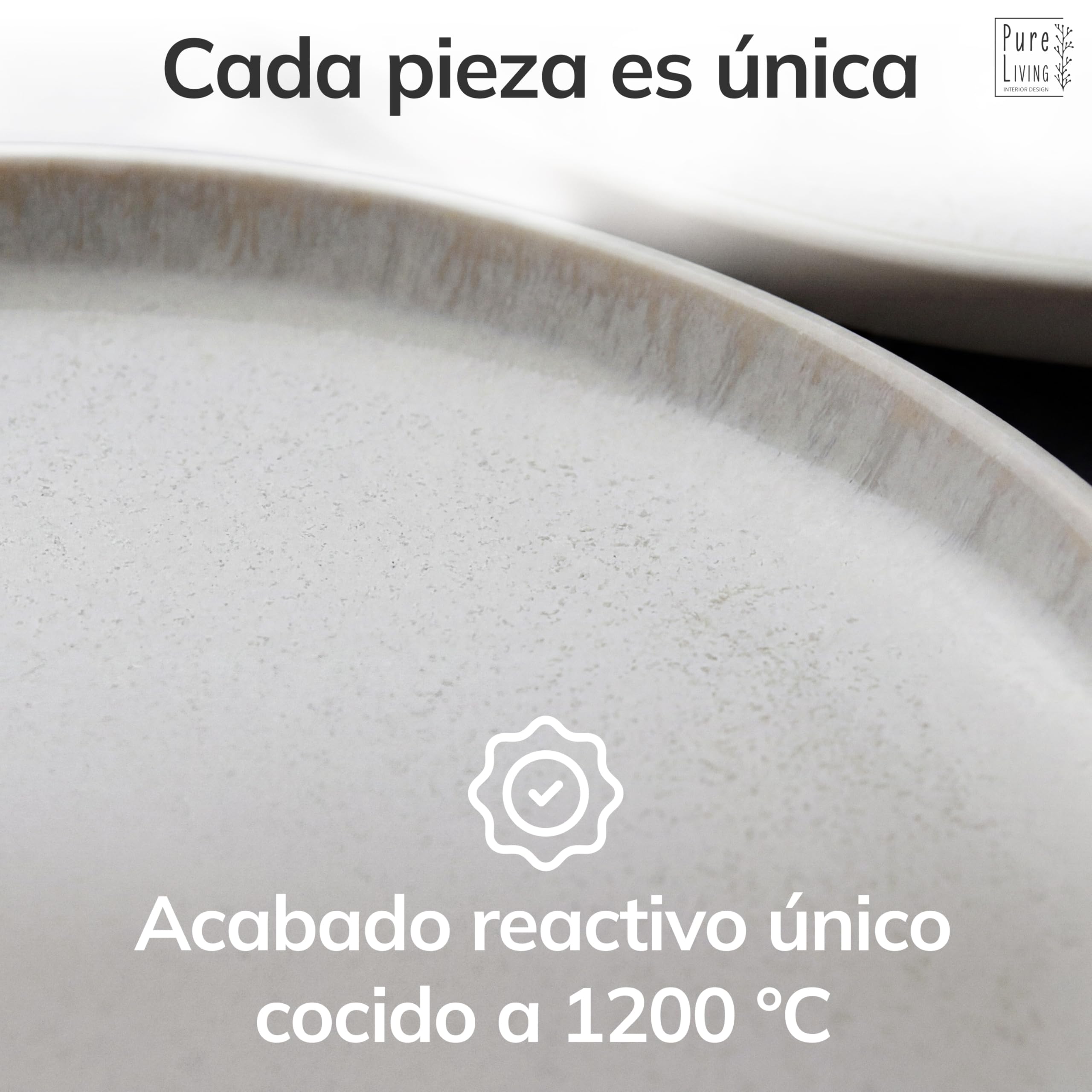 Juego de Vajilla de Steingut Ibiza para 6 Personas - 18 Piezas, Set de Vajilla para Lavavajillas y Microondas - Moderno Juego de Platos - Servicio de Pure Living en beige claro