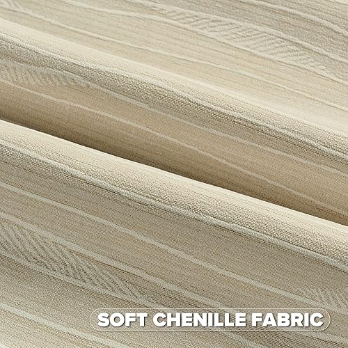 Miniatura 2 de FUTEI Dyeing - Juego de 2 fundas de almohada de felpilla beige de 20 x 20 pulgadas, fundas de cojín con textura de línea suave, decoración moderna