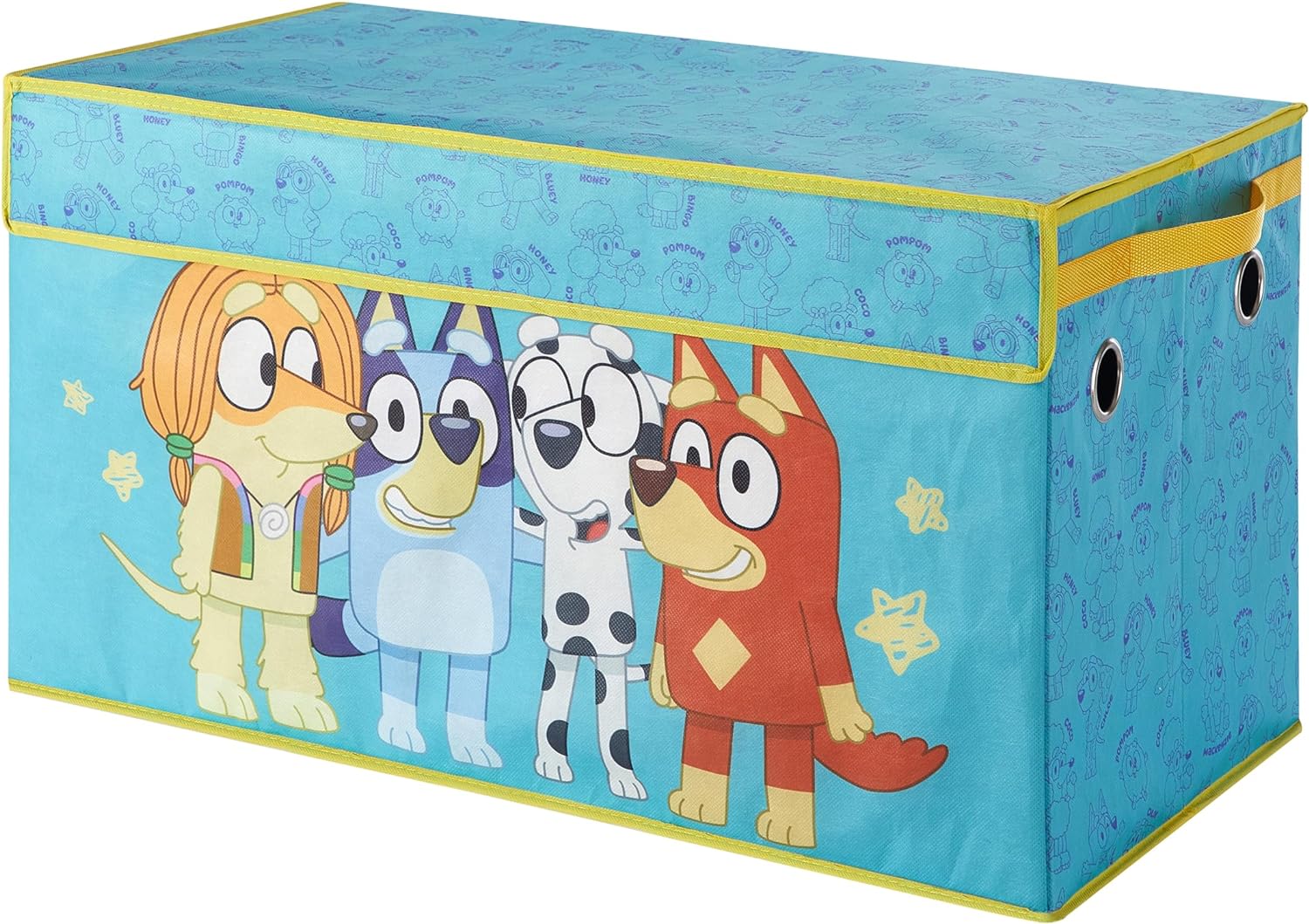 Idea Nuova Bluey Collapsible Storage Trunk Durable Fabric Chest with Soft Lid, 28.5"x14.5"x16",Kids Room Organizer