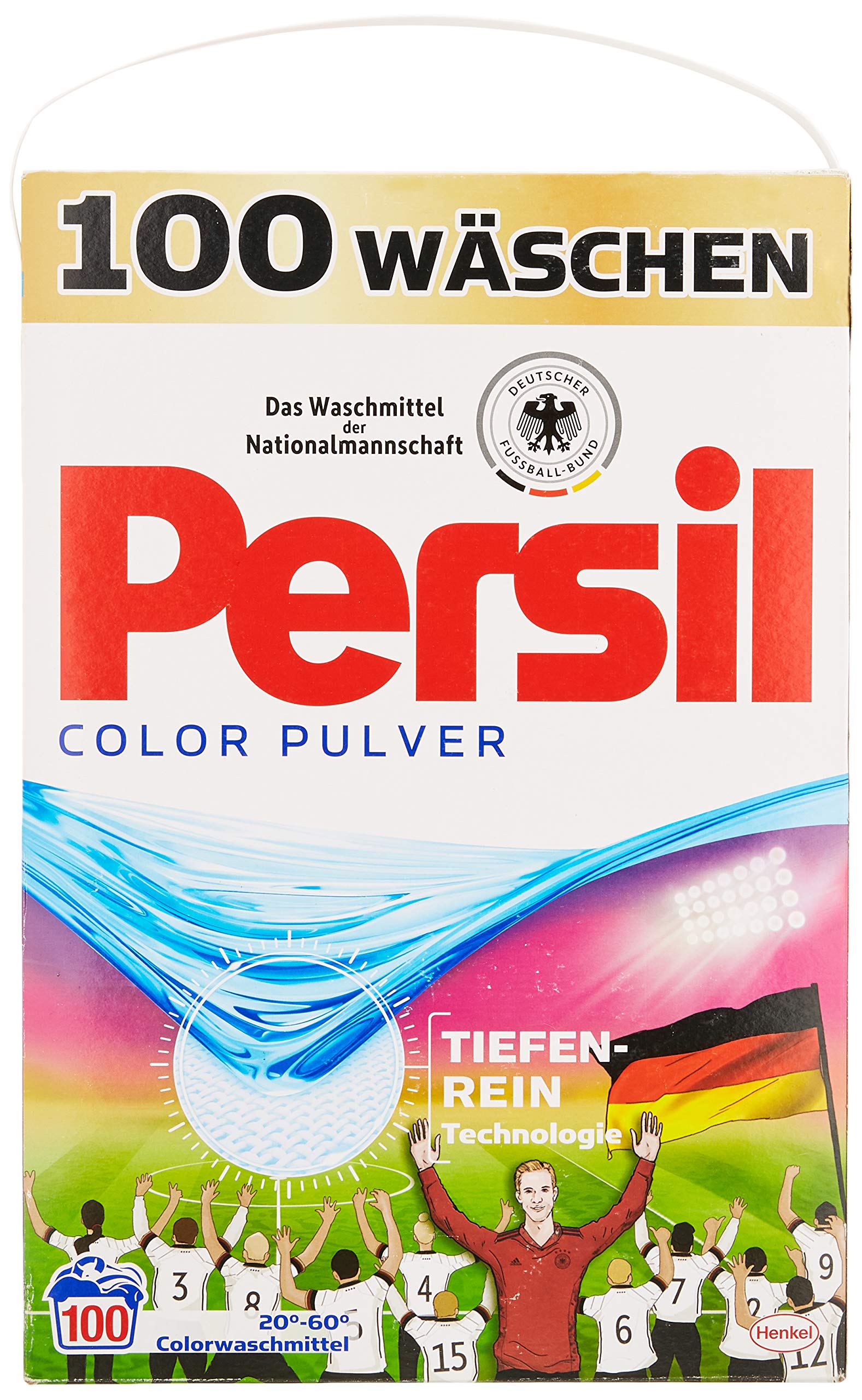 Persil Color Pulver (100 Waschladungen), Colorwaschmittel mit Tiefenrein-Plus Technologie bekämpft hartnäckigste Flecken, Waschpulver für leuchtende Farben