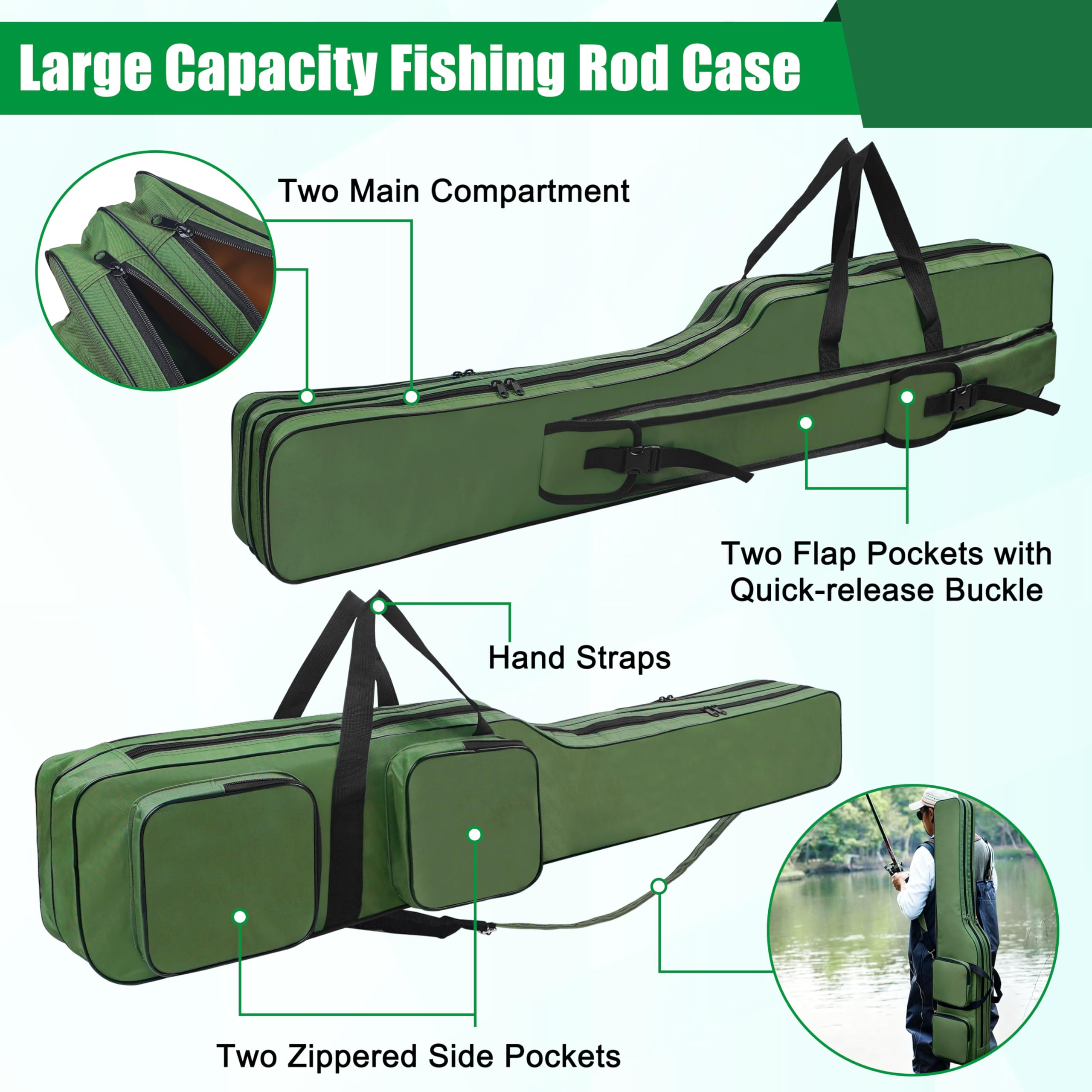 Étui Pour Canne à Pêche – Tissu Oxford, Flanelle, 68x10 Cm – Protection Légère Et Durable