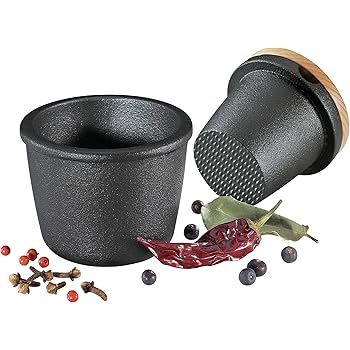 Zassenhaus Cast Iron Spice Grinding Set with Beech Wood Lid, 3" Grinder, Black