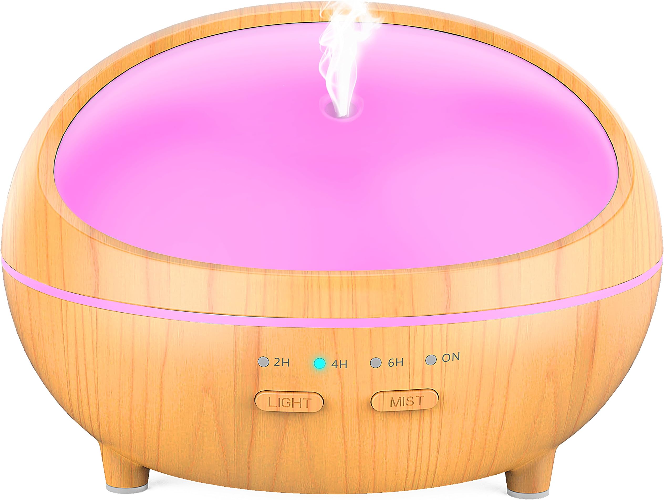 LEKNES 300ml Essential Oil Diffuser, Ultrasonic Aromatherapy Diffuser with Wood Grain,Cool Mist Humidifier with Timer, Waterless Portable Diffuser Auto Shut-Off, Mist Adjustable and 7 LED Colors