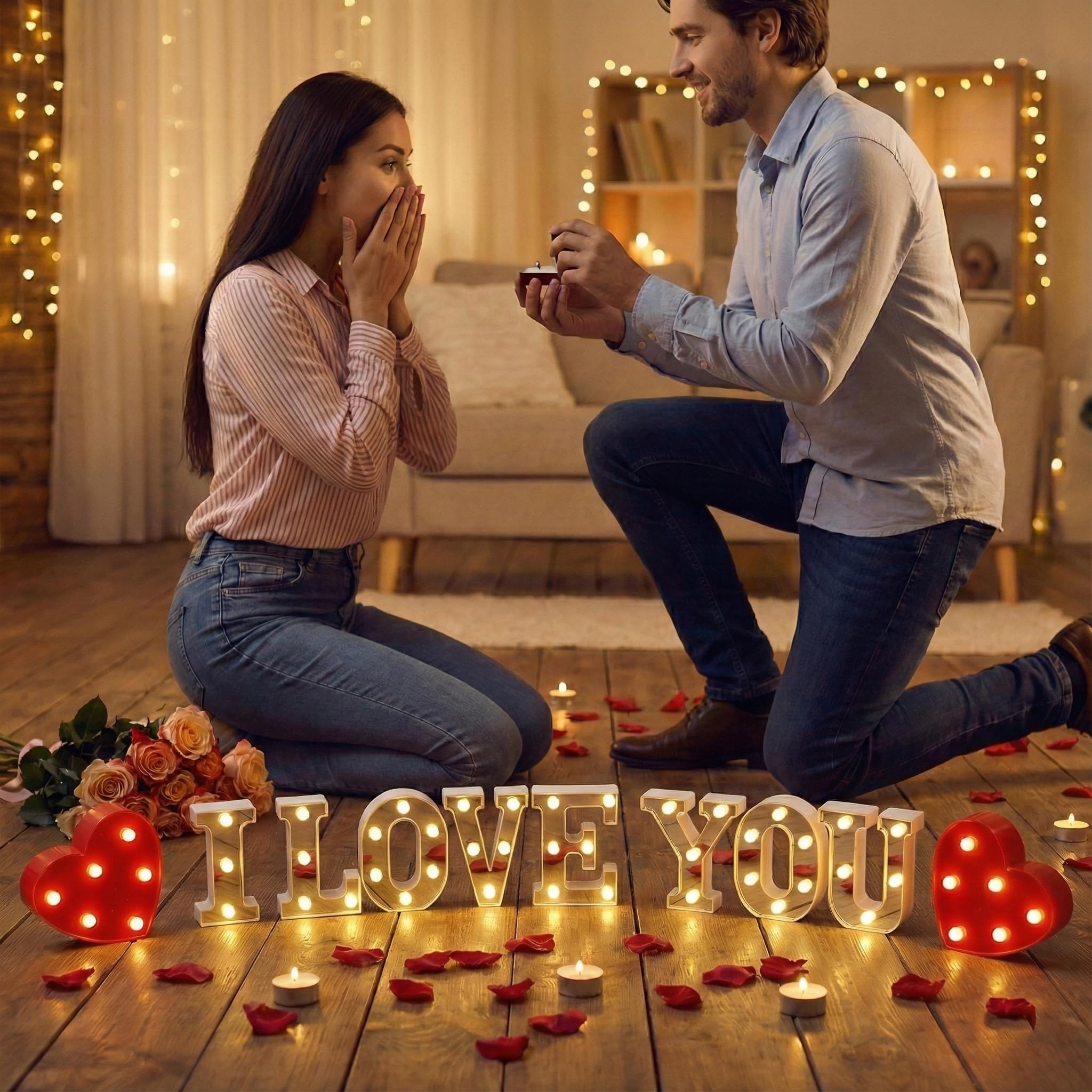 Letrero iluminado con texto en inglés "I Love You", con superficie de espejo, letra de neón para el día de San Valentín, aniversario, propuesta de confesión, decoraciones románticas, novio