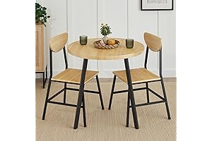 Best Choice Products 3-Piece Mid-Century Modern Round Dining Set for Small Spaces