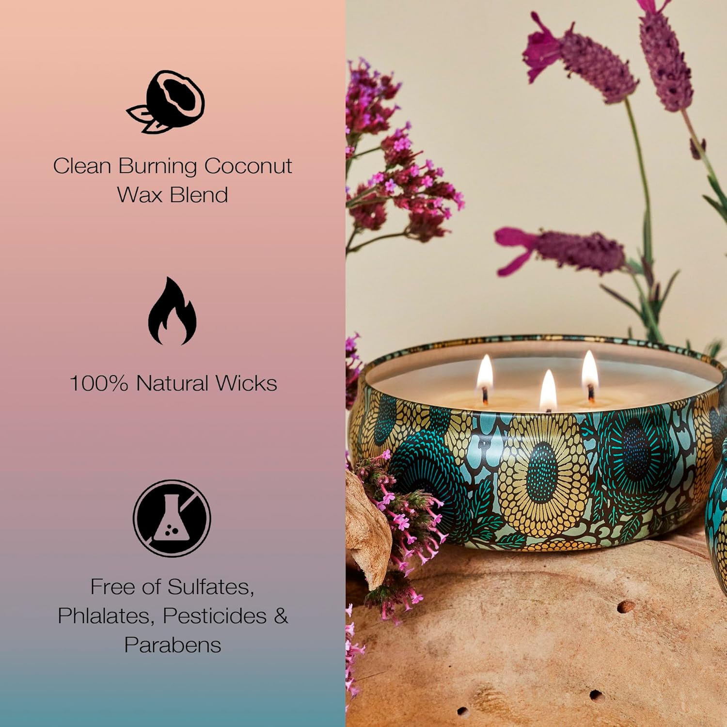 Voluspa French Cade Lavender, 3 Wick Tin Candle, 12 oz, 40 Hour Burn Time, Coconut Wax for Clean Burning, Handcrafted in the USA - Image 5