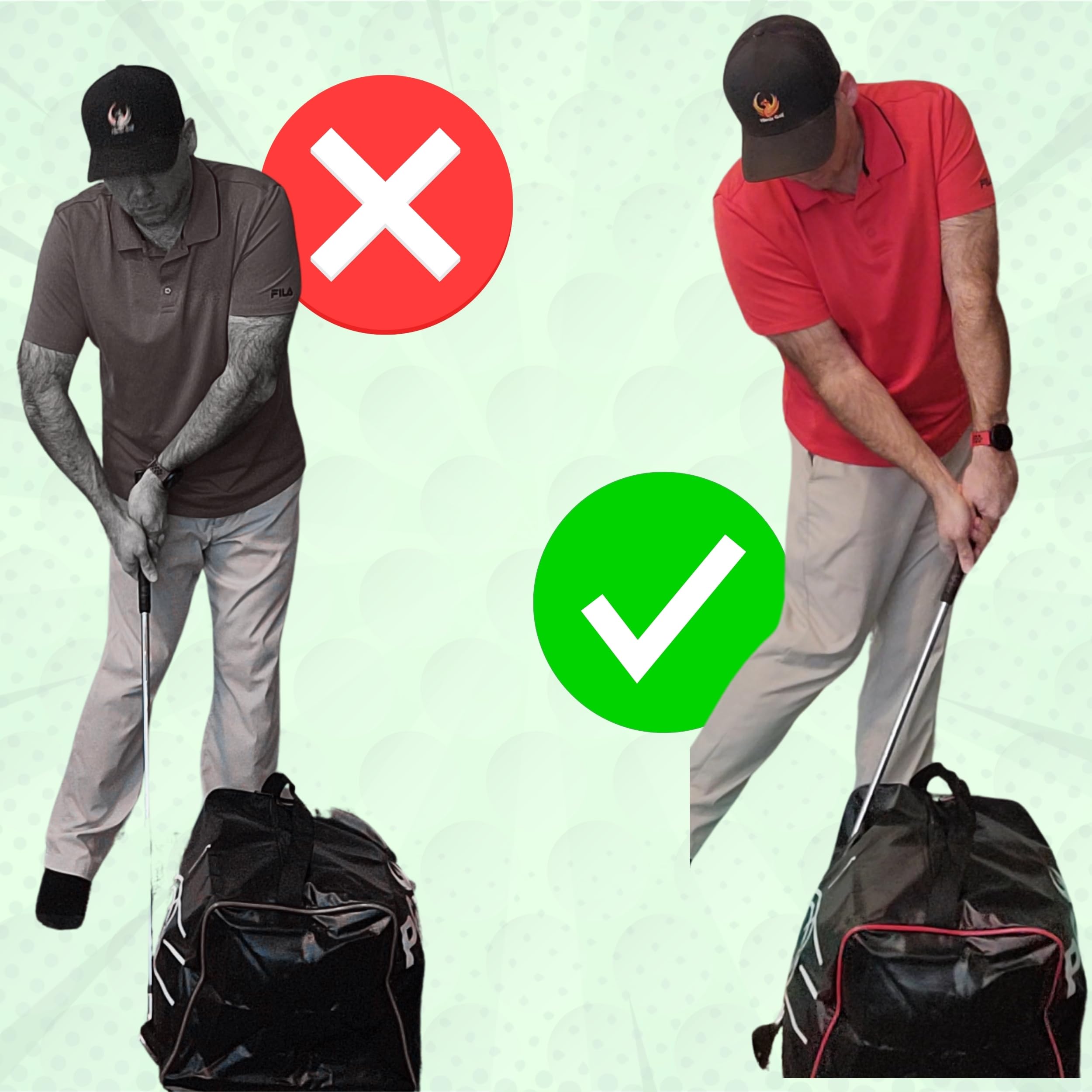 Power Impact Golf Bag Golf Swing Training Aid | Get Proper Impact Position, Compression & Ball Striking – Indoor & Outdoor Practice Training Aid