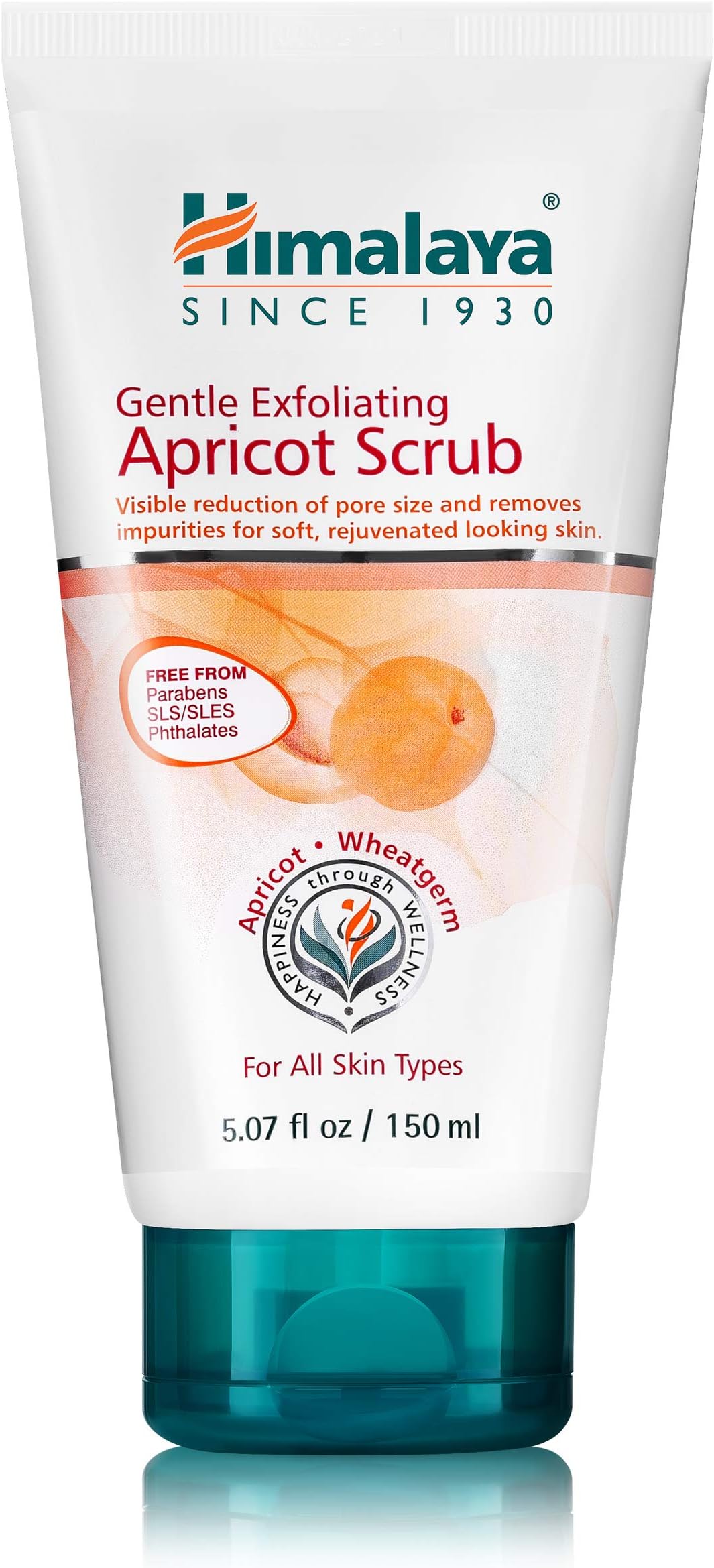 Himalaya Gentle Exfoliating Apricot Scrub with Vitamin E, Exfoliates Dead Skin Cells, For All Skin Types, Free from Parabens, SLS and Phthalates, 150 ml (5.07 oz)