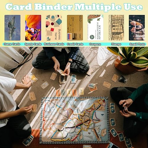 Miniatura 6 de Carpeta de tarjetas  Álbum de tarjetas con 9 bolsillos  Capacidad para 990 tarjetas con 55 fundas extraíbles de doble cara  Soporte para tarjetas de