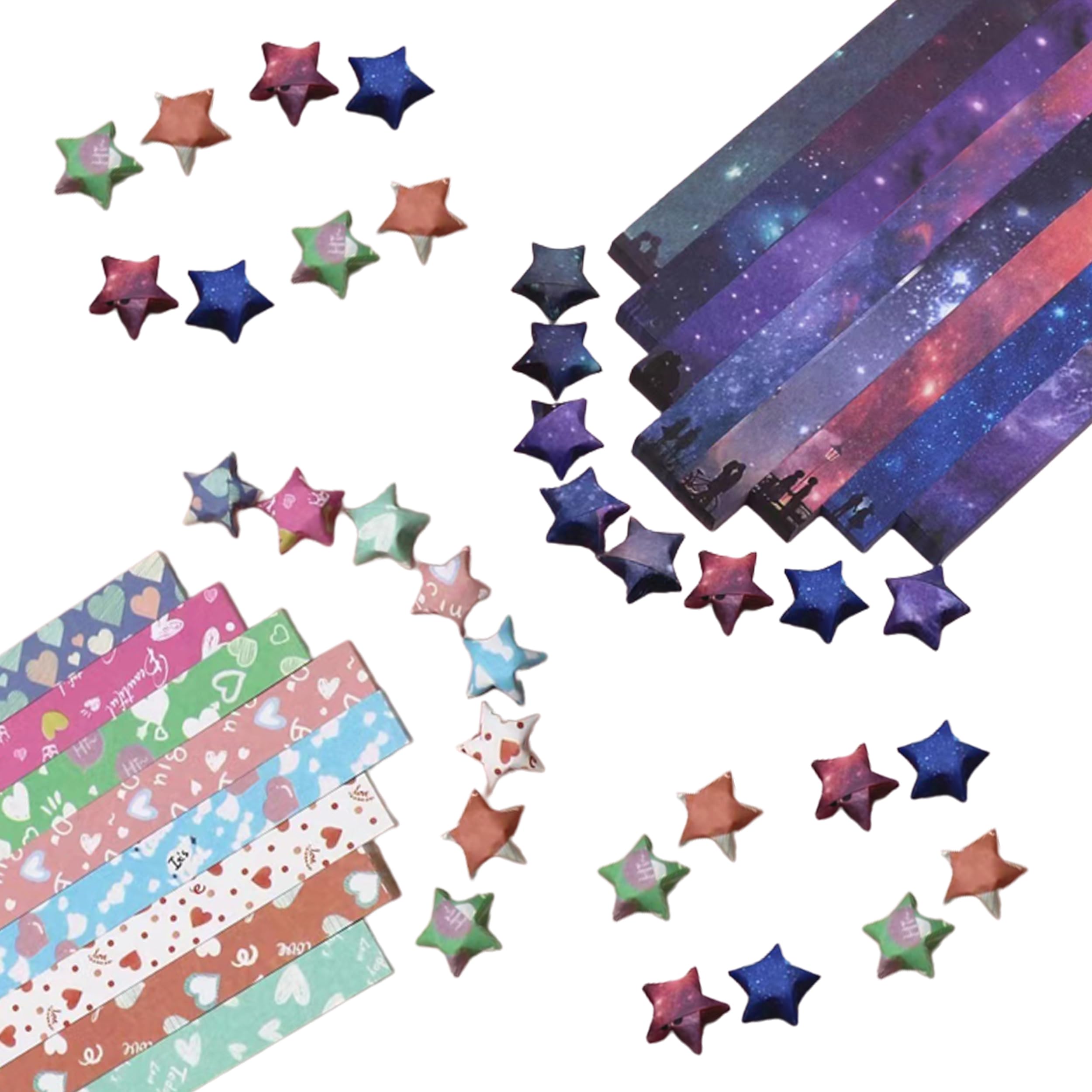 VGOODALL 1080 Strisce Di Carta Per Origami A Stella - Gialle, Double Face, Per Stelle Portafortuna E Decorazioni Fai Da Te
