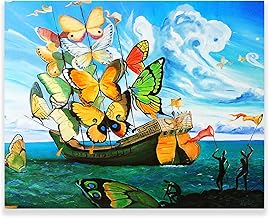 Vladimir Kush Canvas - Departure of the Winged Ship Poster - Surrealism Wall Art - Famous Oil Paintings - Dali Style Artwork for Bedroom Livingroom Office Unframed (Departure of the Winged Ship,12x15inches/30x38cm)
