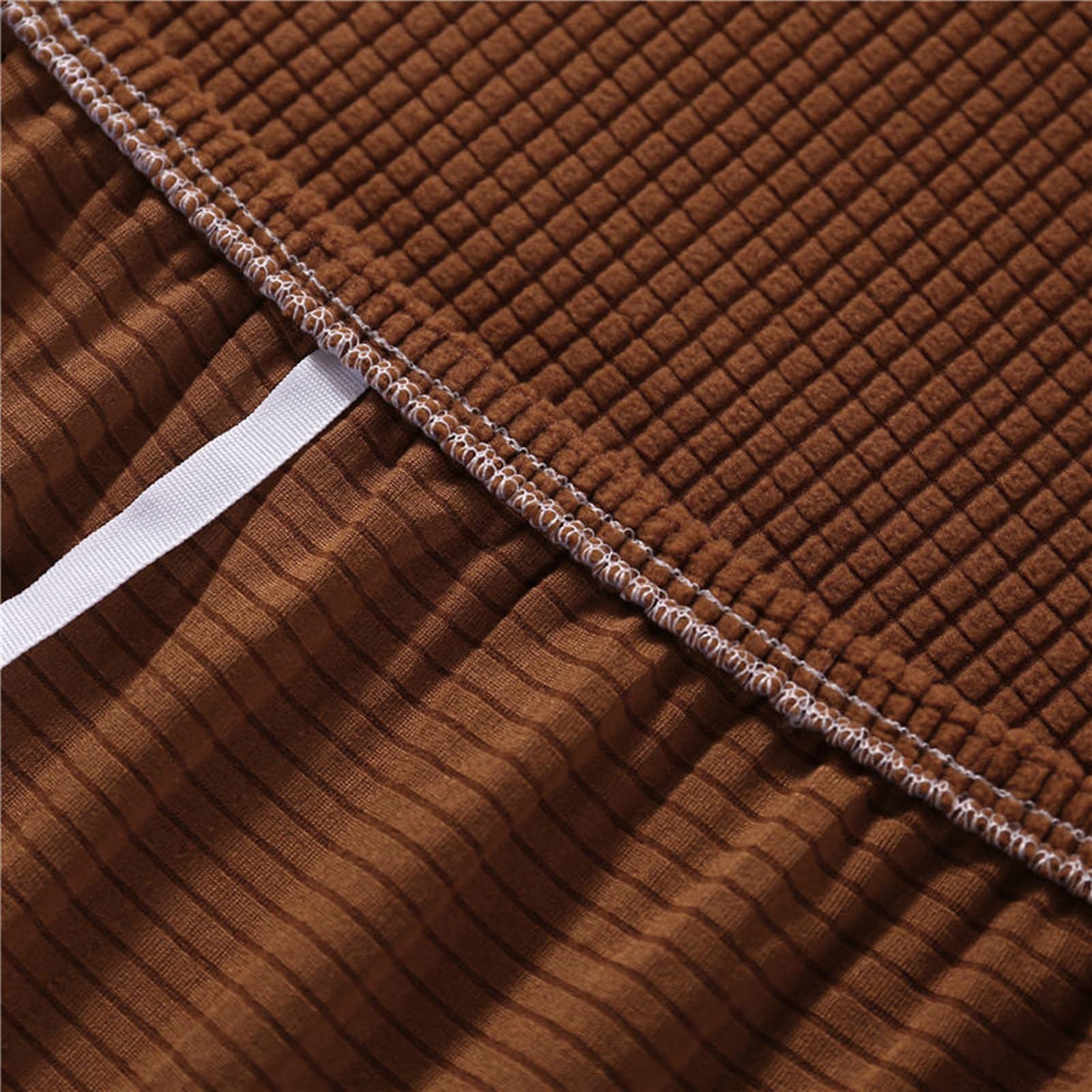 KnSam Sofabezug, Couchbezug Europäisches Einfarbiges Polarfleece Polyester Sofahusse rutschfest Elastisch, Mit Fixierten Schaumstoffstreifen, Passend Für 2-3 Sitzer Sofa Sofabezüge Braun 145-185cm