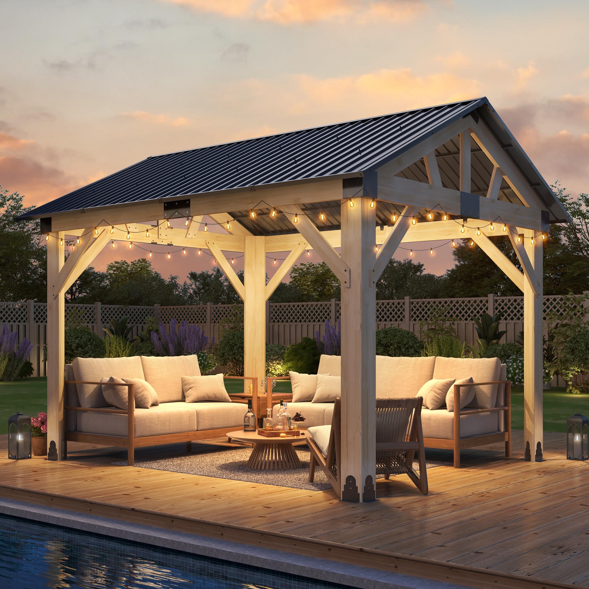 HOWSVN Wood Gazebo