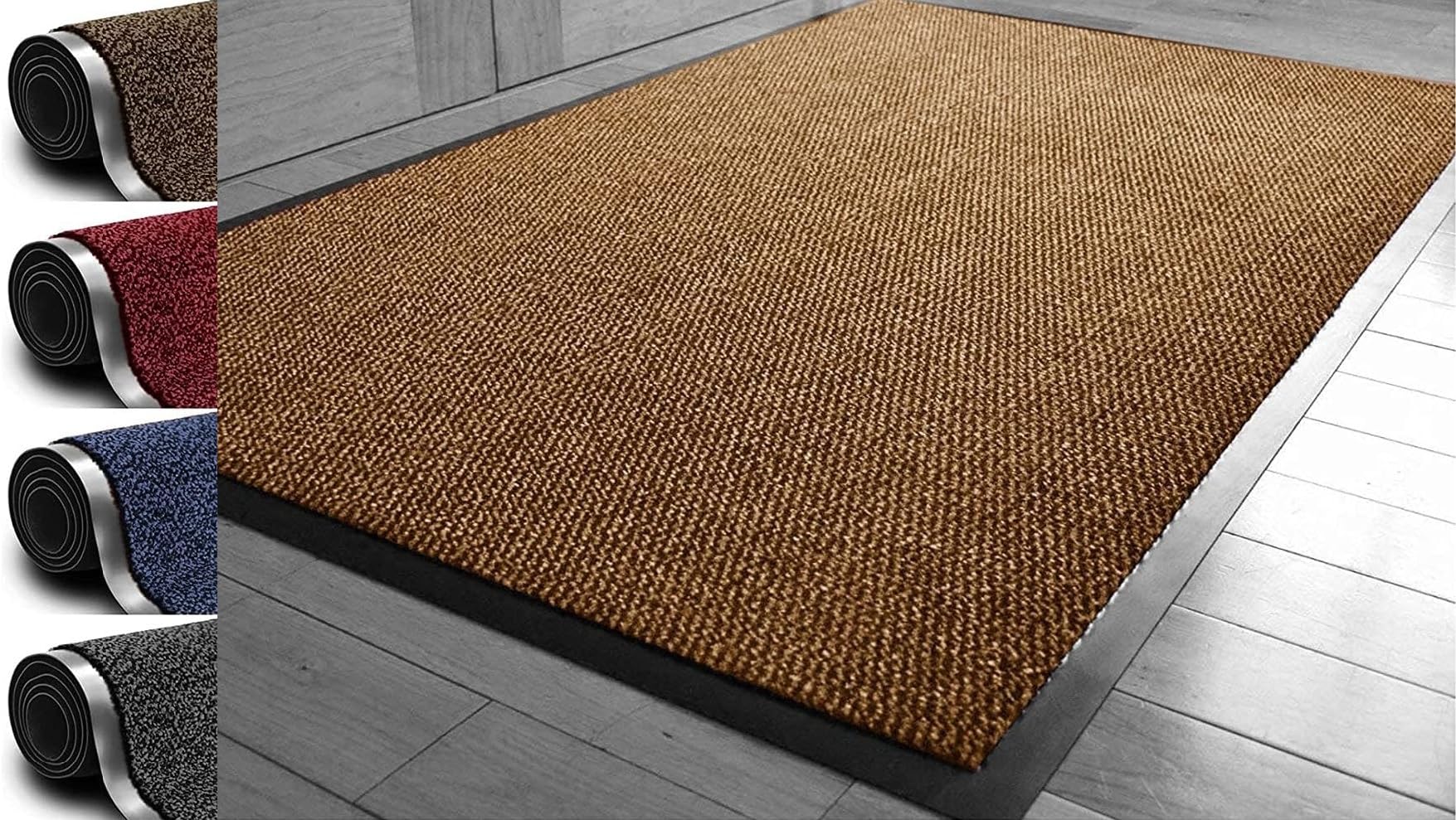 Abaseen Dirt Trapper Mat, Rubber Door Mat Indoor & Door Mat Outdoor,Heavy Duty Super Absorbent Non Slip Rubber Backed Barrier Mat Washable Indoor
