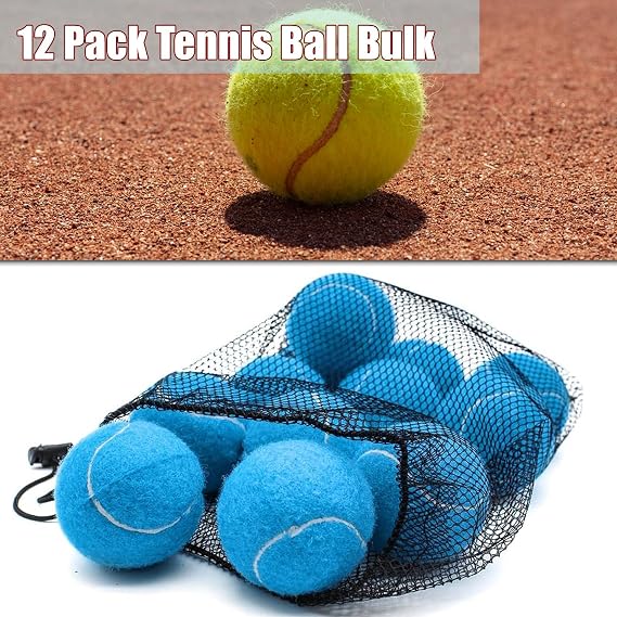 Magicorange Tennis Balls, 12 Pack Advanced Training Tennis Balls Practice Balls, Pet Dog Playing Balls, Come with Mesh Bag for Easy Transport, Good for Beginner Training Ball