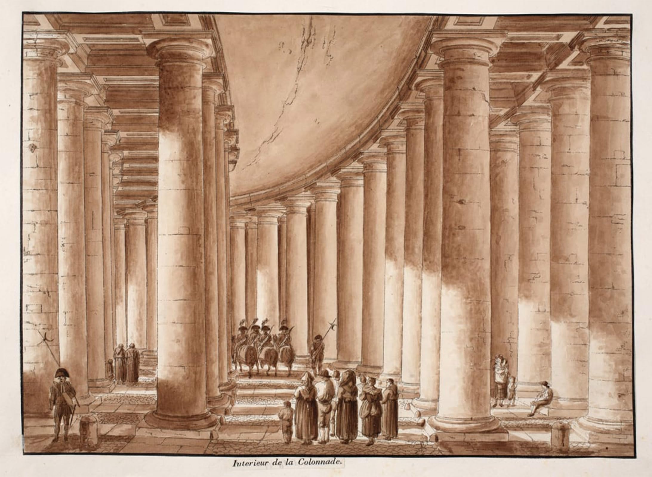 SERENDIPITP Vintage Picture Print on Canvas Wall Art Poster Interior of the Colonnade of St Peter's Square by Agostino Tofanelli Artwork Print Poster for Wall Decor 60x90cm