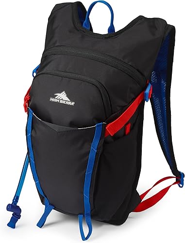 Miniatura 16 de High Sierra Hydrahike 2.0 Mochila de hidratación con bolsa de agua de 2L para correr, senderismo, campamento o ciclismo Negro -,Azul grisáceo,Negro