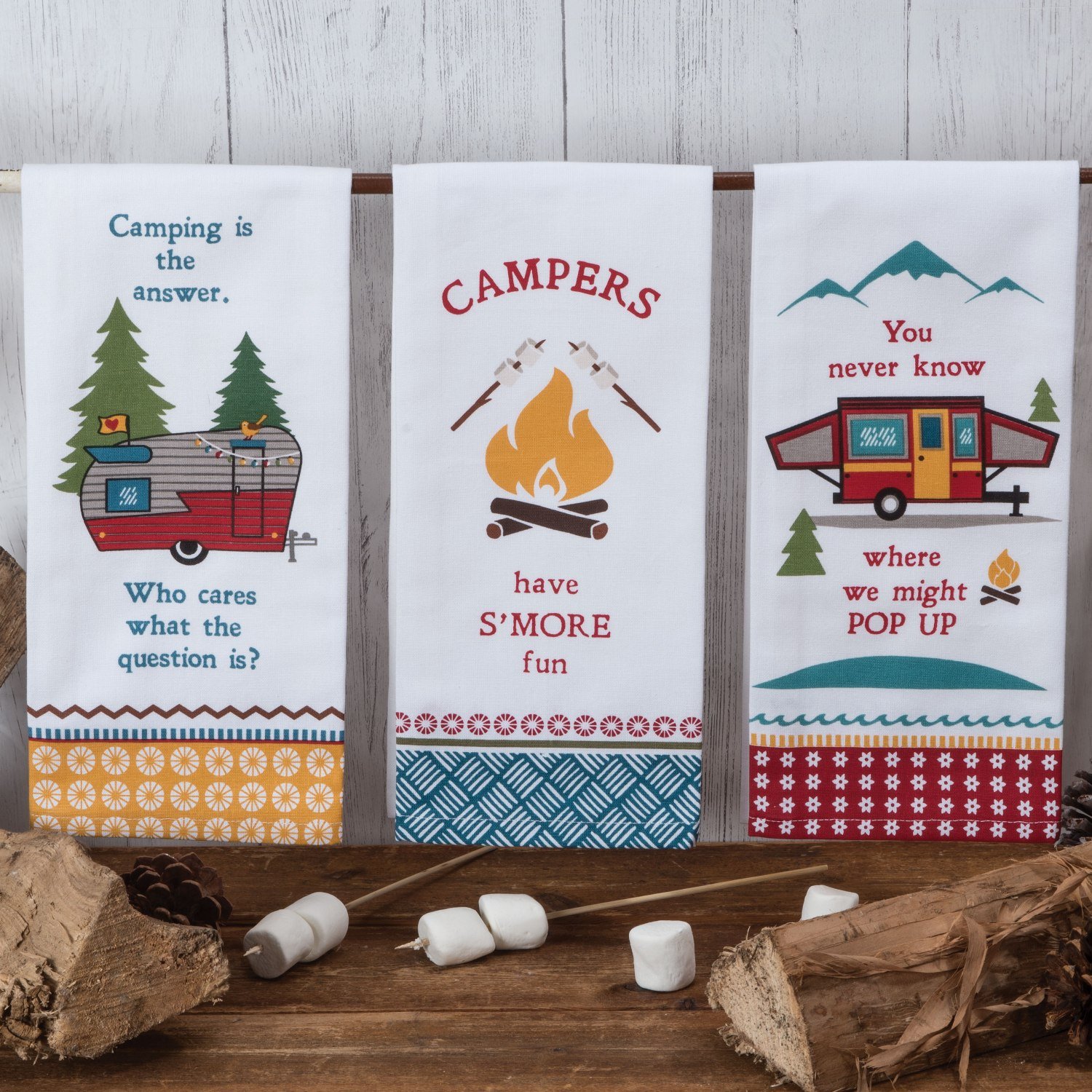 Amazon.com: Kay Dee Designs Camping Life Kitchen Tea Towels, Set