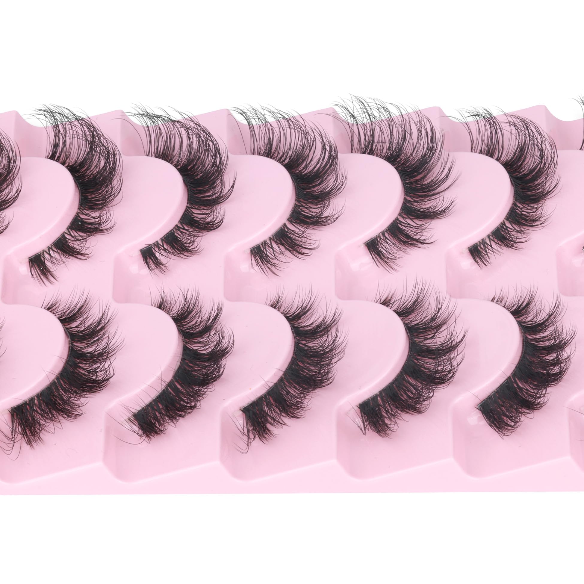 Manga Lashes Look False Eyelashes Anime Lashes Mink Wispy Fluffy Spiky 3D Volume Eyelashes Pack Korean Japanese Asian Cosplay Fake Eyelashes Look Like Individual Cluster 7 Pairs by EYDEVRO
