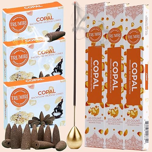 Miniatura 7 de Copal - Varillas de incienso y conos de incienso de reflujo para cascada - 60 varillas de incienso + 30 conos de reflujo - Insents - Conos de