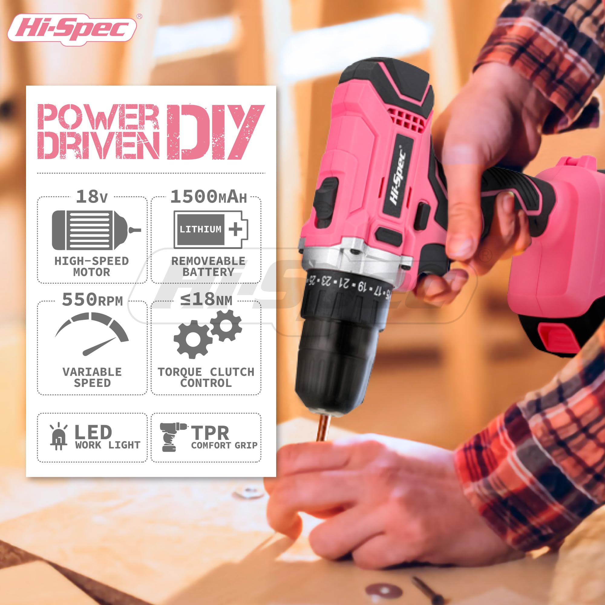 Hi-Spec Avvitatore Elettrico USB, Kit Riparazioni, rosa | montaggi e riparazioni più rapidi, controllo facile e uso intuitivo, design leggero per lavorare senza fatica, 79 pc