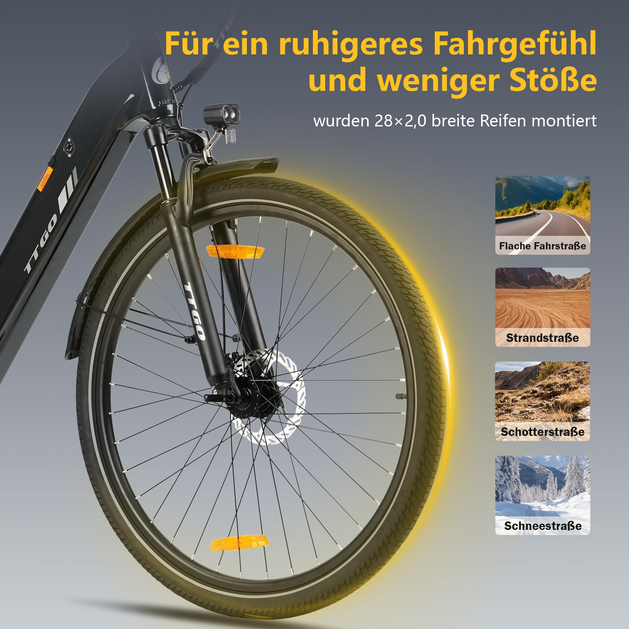 ttgo Vélo électrique 28" pour adulte, moteur 250 W, batterie 36 V 18 Ah, portée de 80 à 120 km, 25 km/h, vélo électrique de ville avec dérailleur à 7 vitesses, écran LCD, vélo électrique pour homme et