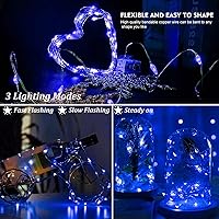 Vista 6 de AIKEI Paquete de 12 luces LED de hadas que funcionan con pilas, guirnaldas de luces impermeables de 7 pies, 20 luces LED de luciérnagas estrelladas