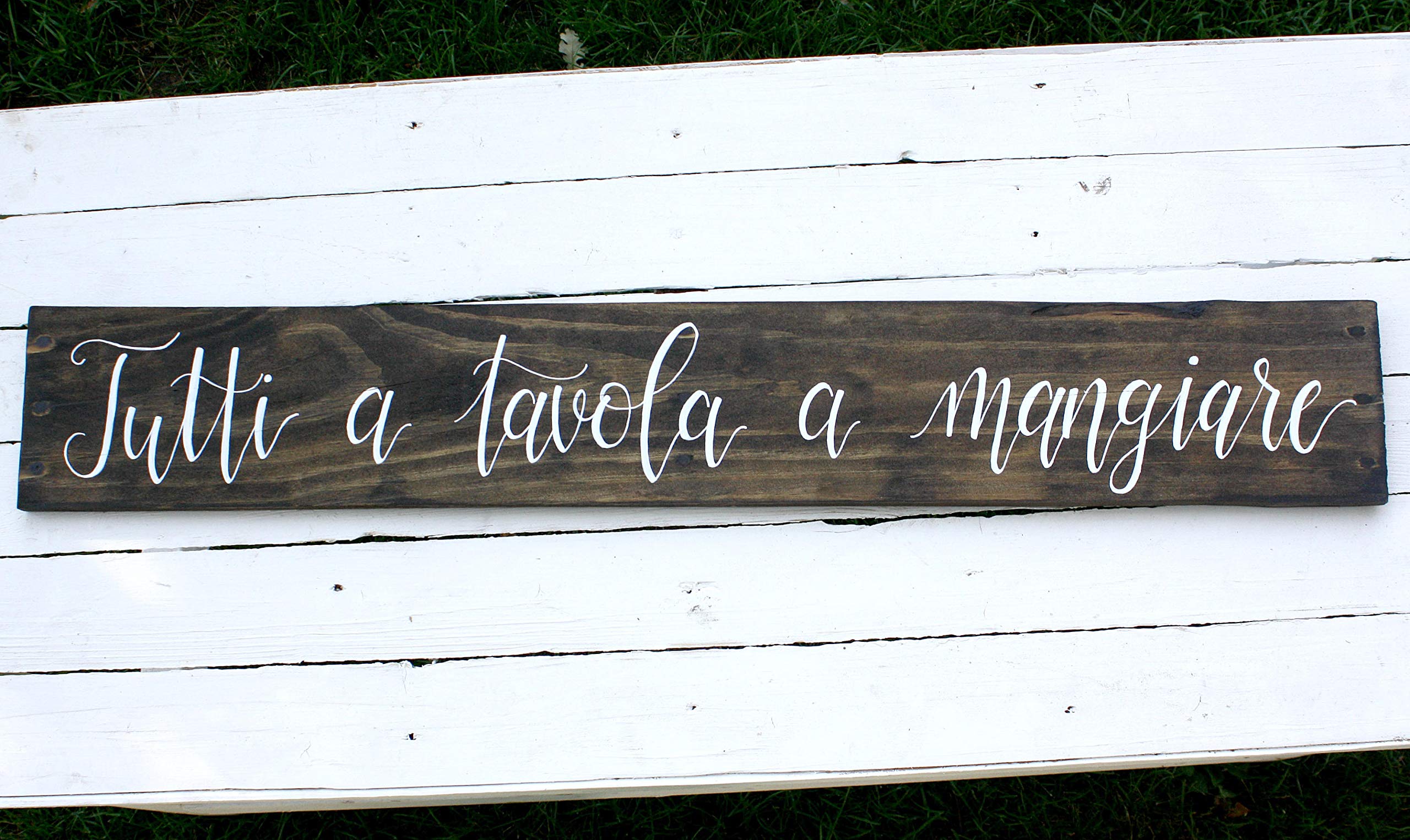 Tutti a Tavola a Mangiare Reclaimed Wood Plaque Sign Italian Kitchen Sign Dining Room Sign Eat Sign Rustic Sign Mangia Sign