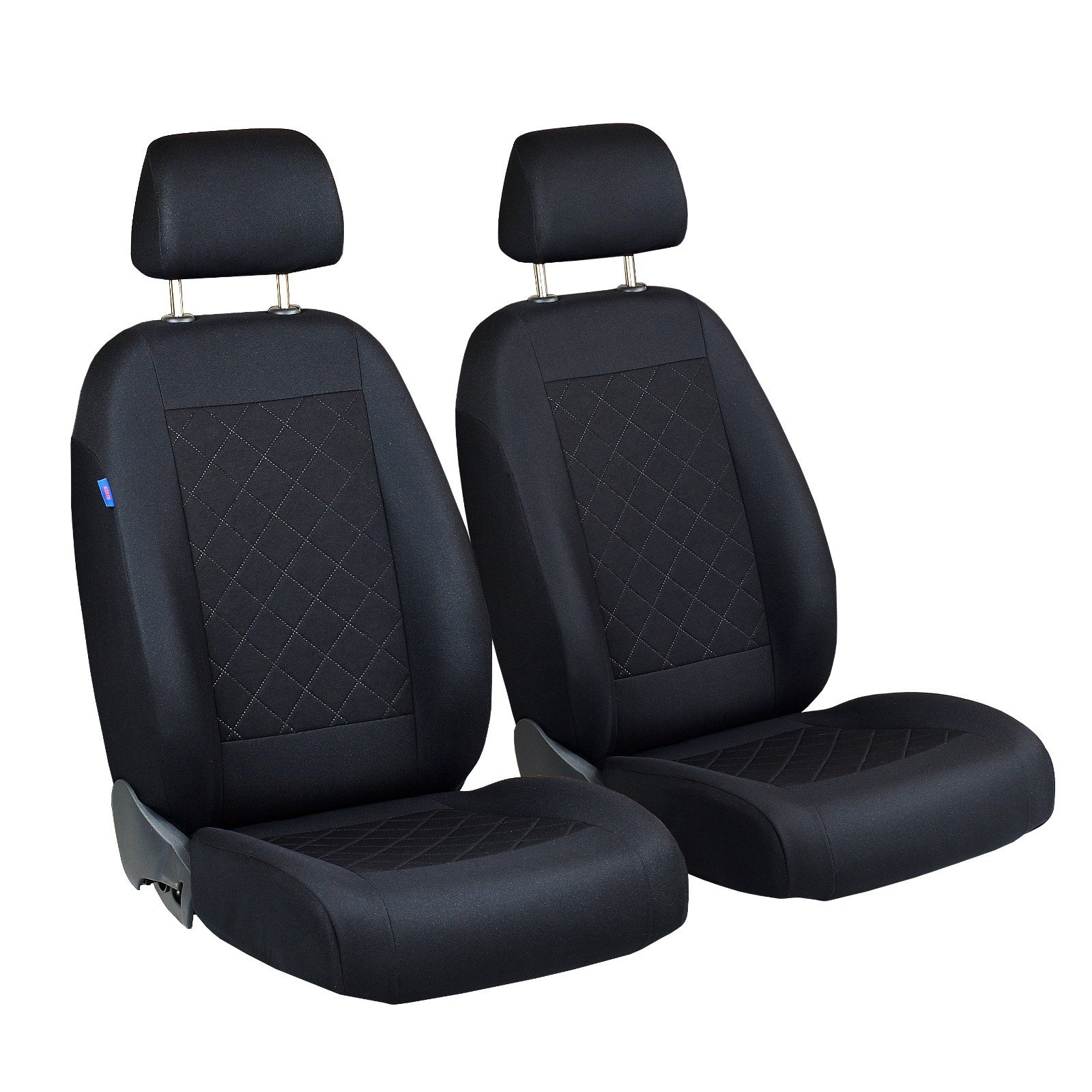 Housses de siège avant pour Kangoo - Pour sièges conducteur et passager, couleur premium noir, motif à carreaux pressés