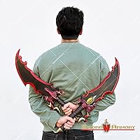 Vista 8 de 24 "Kasaka Knight Dagger Solo Foam Replica Anime Cosplay Prop Halloween Disfraz Rojo, Rojo