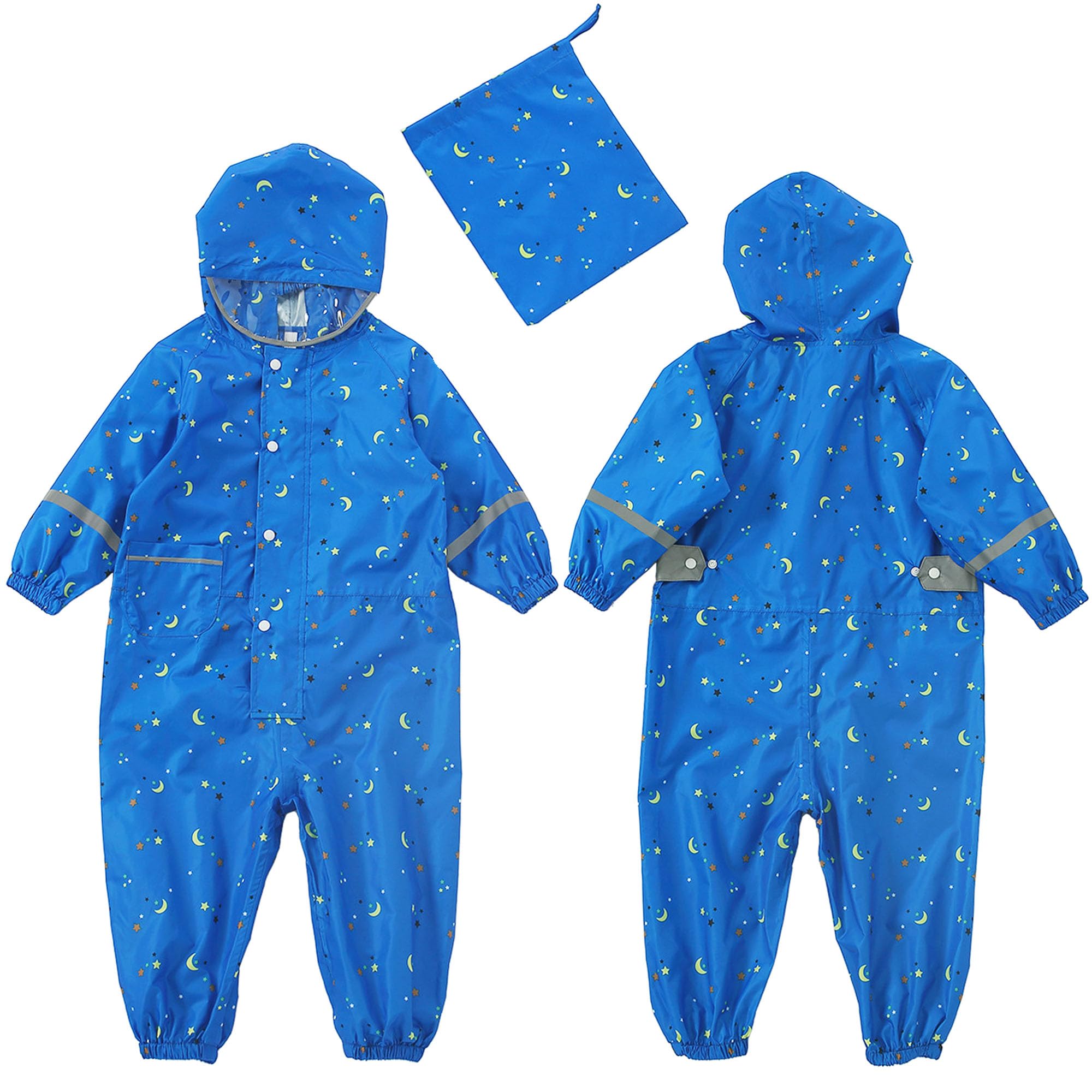 Fewlby Tuta Impermeabile Bambini, Tuta Pioggia Bambina Antipioggia con Cappuccio Poncho Impermeabile Ragazze Ragazzi Giacche da Pioggia con Cappello Trasparente per 1-10 Anni