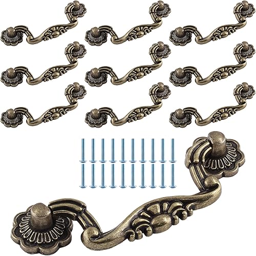 Miniatura 10 de 10 manijas de cajón con caída de 5 pulgadas (5.039 in) entre los centros de agujeros - 6.2 pulgadas de longitud total, tiradores de gabinete de