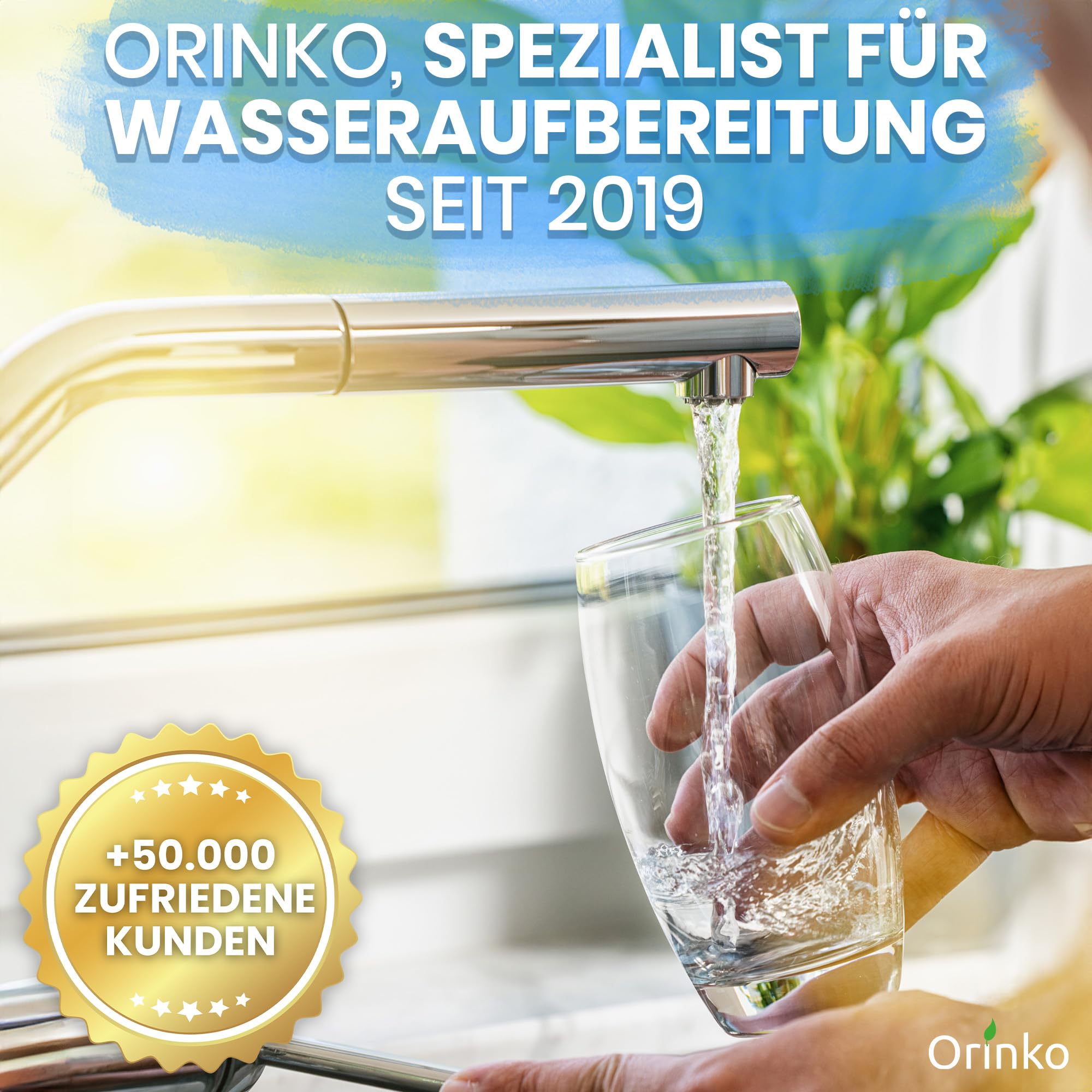 ORINKO Schwerkraft Wasserfilter – Wasserreiniger mit Aktivkohle – Filterbrunnen für Leitungswasser, Regenwasser & Outdoor-Nutzung