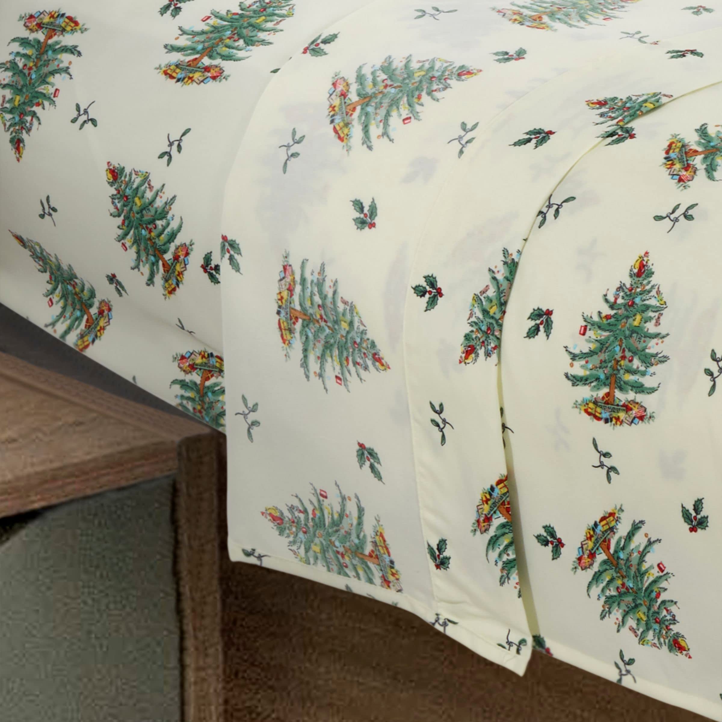Avanti Linens Podwójne prześcieradła Kolekcja Choinek Spode