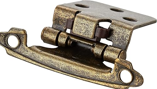 Vista 58 de Ravinte Paquete de 50 (25 pares) de bisagras superpuestas de 1/2 pulgada (variables), montaje frontal semicimoterminente de cierre automático