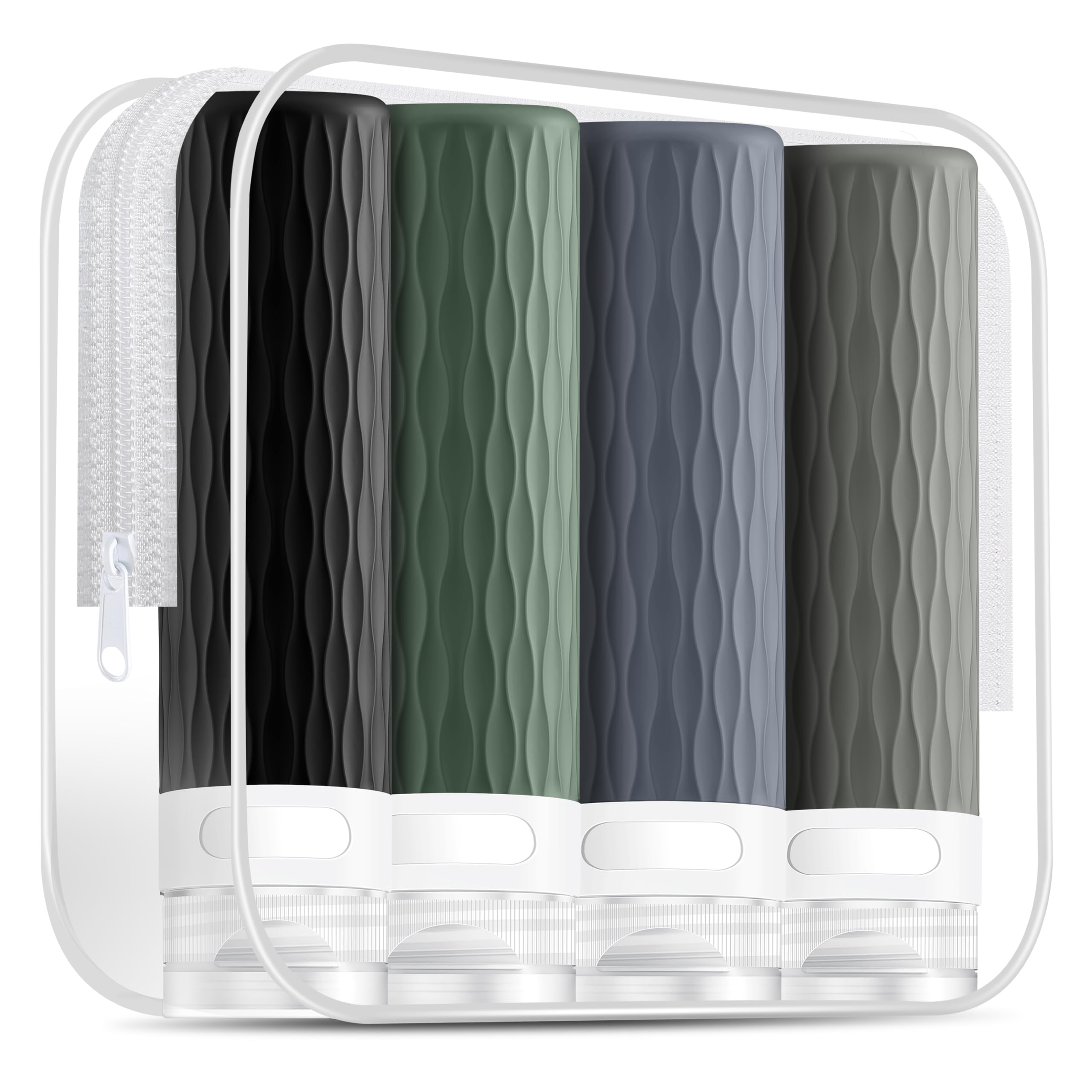 YEALIFE Travel Bottles for Toiletries, TSA Approved 3.4oz Travel Size Containers, BPA Free Leak Proof Silicone Traveling Bottles, Refillable Travel