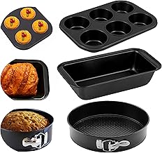 Casa Azul 3-Pcs Non-Stick Bakeware Set | Muffin Tray, Bread Mould & Round Cake Tin for Baking, BPA Free Heavy-Duty Carbon Steel Pan, Microwave & OTG Oven Safe