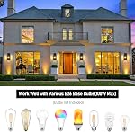 Outdoor Wall Light Fixtures, Exterior Waterproof Lanterns, Porch Sconces Wall Mounted Lighting with E26 Sockets & Glass Shades, Modern Matte Black Wall Lamps for Patio Front Door Entryway, 2-Pack