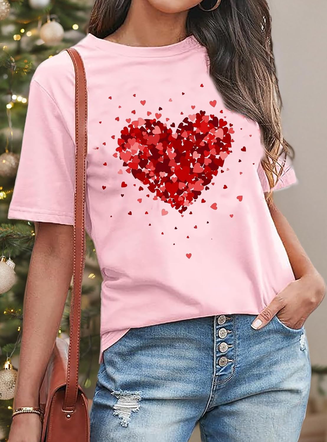 Valentine's Shirt for Women Casual Girl Friend Gift T Shirt Cute Love Heart Graphic Tees Short Sleeve Tshirt Top - Image 7