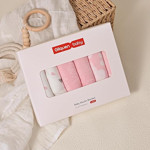 Miniatura 6 de GLLQUEN BABY Manta receptora de muselina de algodón para niño, manta para envolver a recién nacido, transpirable y suave, mantas finas para bebé,
