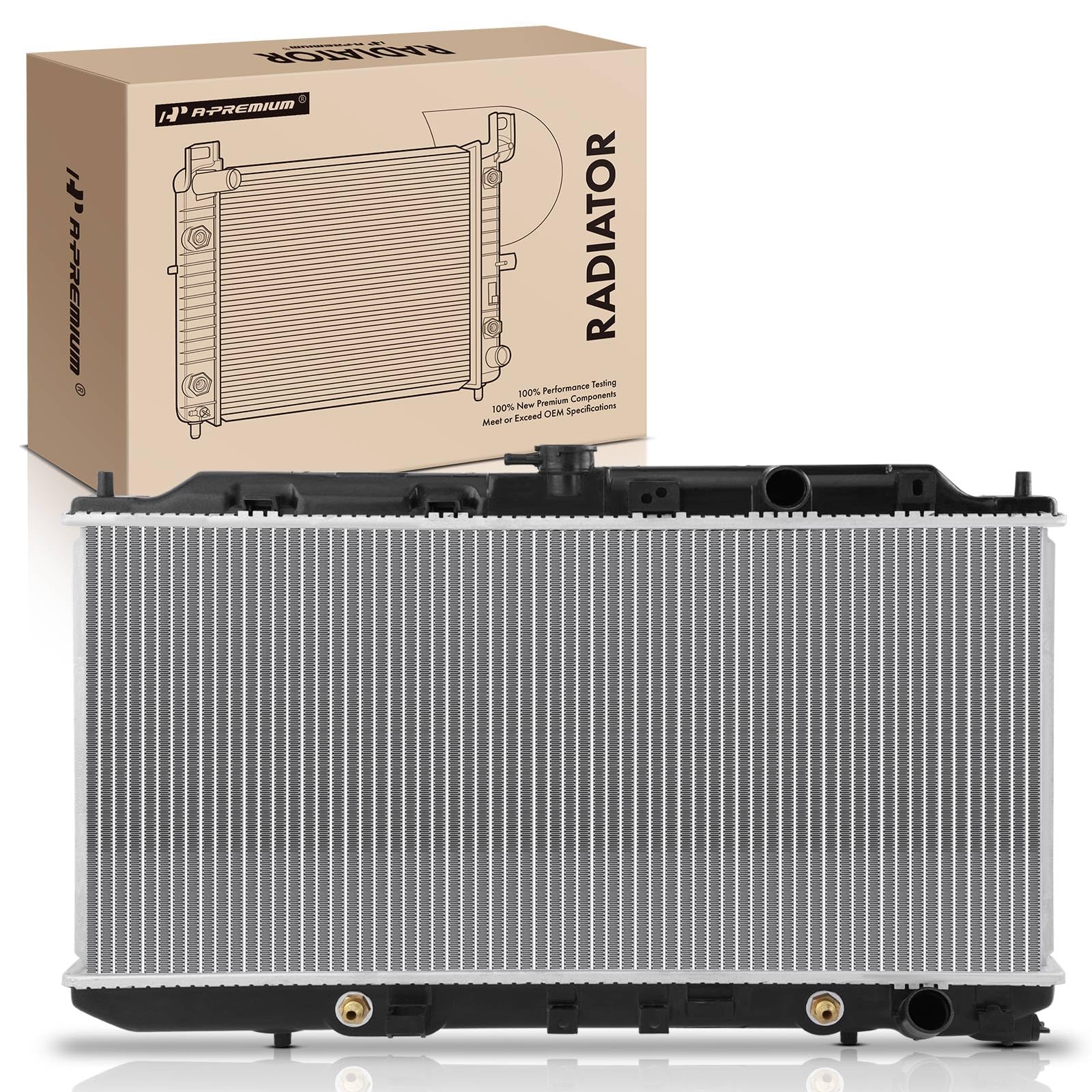 A-Premium Engine Coolant Radiator with Transmission Oil Cooler Compatible with Acura Integra 1992-1993 L4 1.7L, Integra 1990-1993 L4 1.8L, Automatic