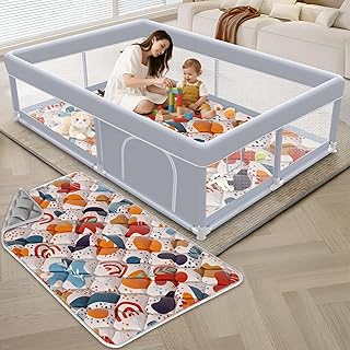 65x50 Inch Baby Playpen: Indoor/Outdoor Activity Center with Soft Mat and Breathable Mesh