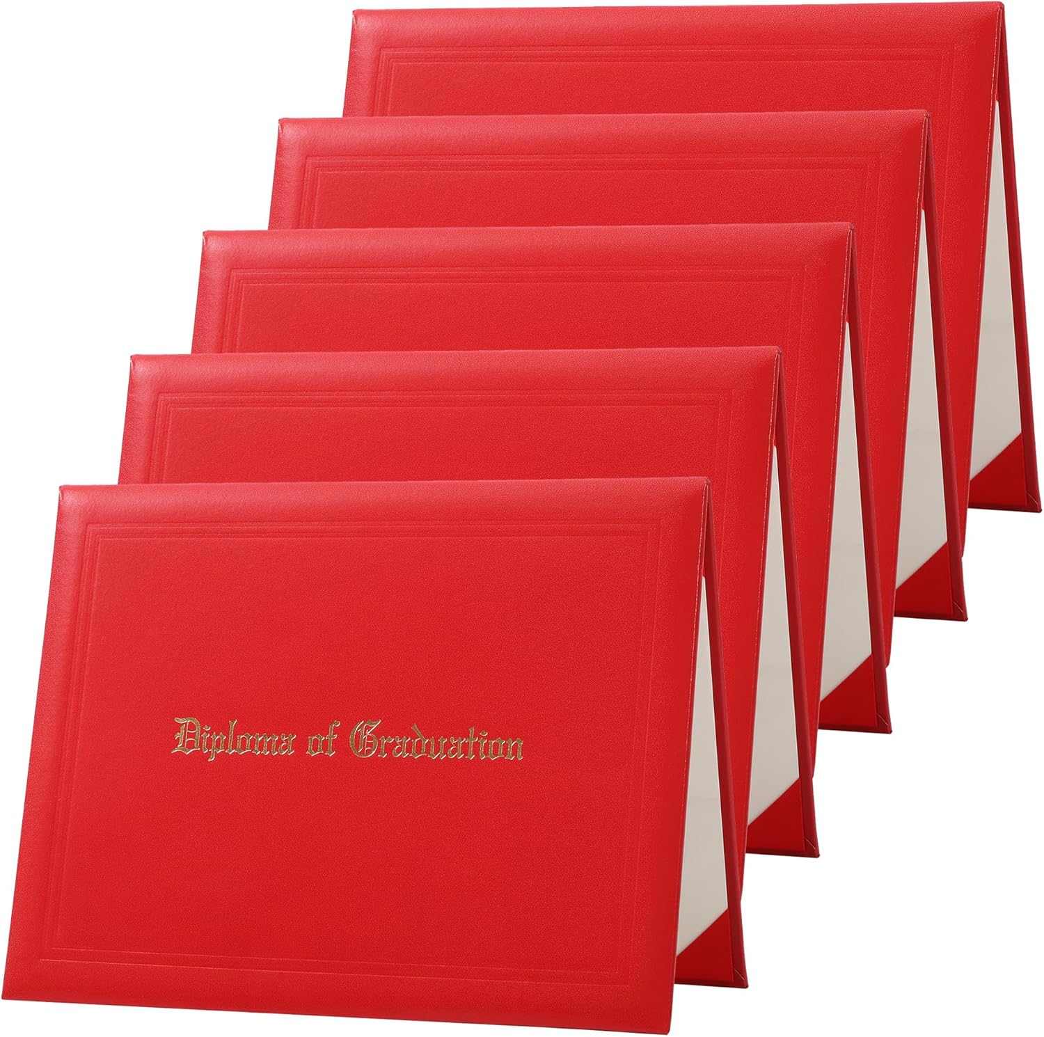 5 Pack Graduation Certificate Holders 8.5''x11'' Imprinted Diploma Covers PU Leather Document Cover for Adults (Royal Blue, 8.5''x11'')