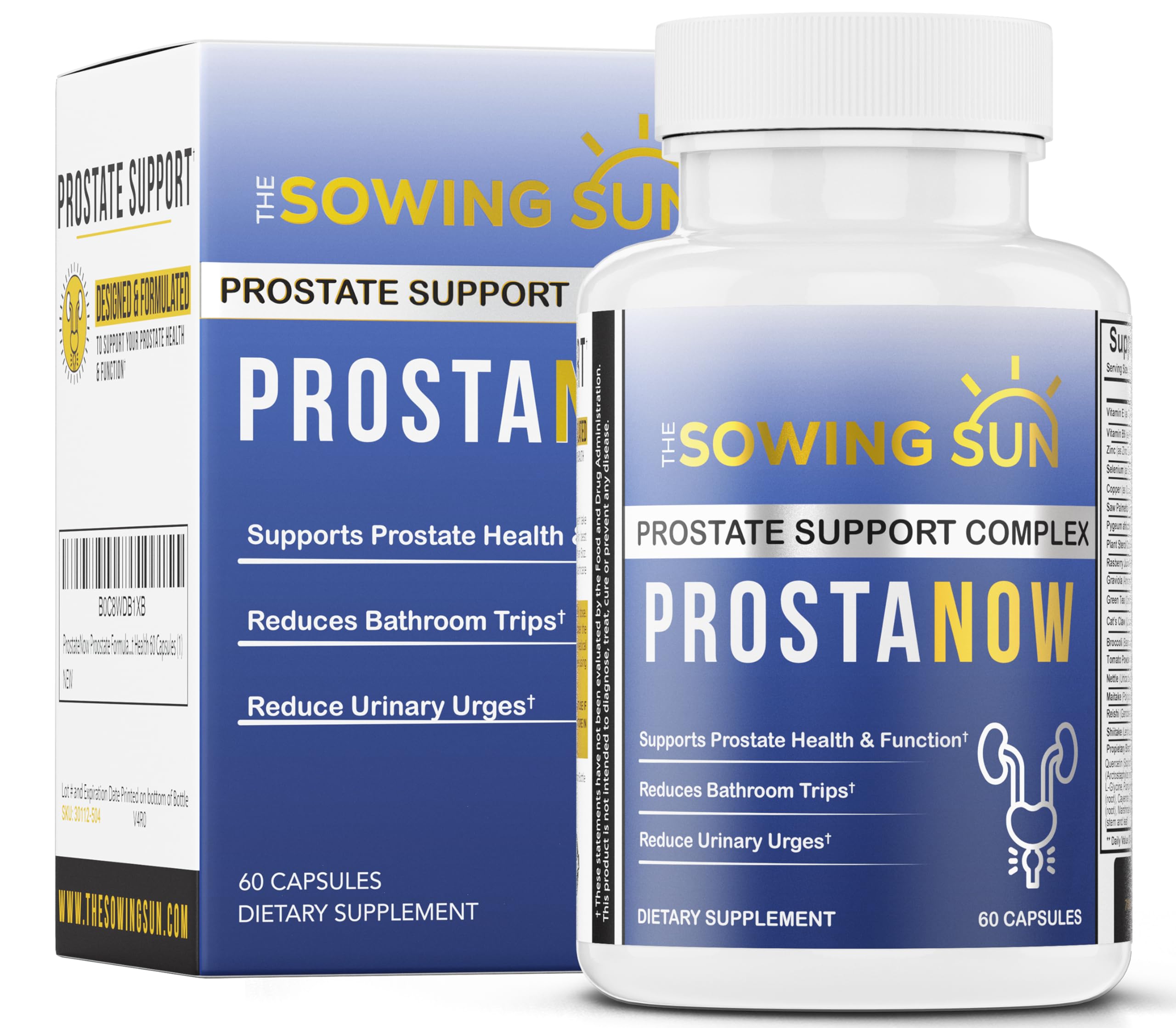 ProstaNow Prostate Formula, Saw Palmetto for Men, Reduce Frequent Urination, Supports Bladder & Urinary Health, Reduce Waking Up At Night To Urinate, Urinary Tract Health - 60 Capsules (1)