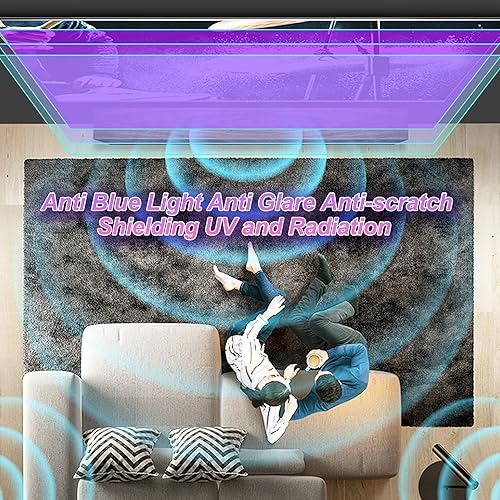 Miniatura 2 de Protector de pantalla de TV anti UV para 43 pulgadas, para interiores y exteriores, antirreflejos, pantalla antiluz azul, película esmerilada,