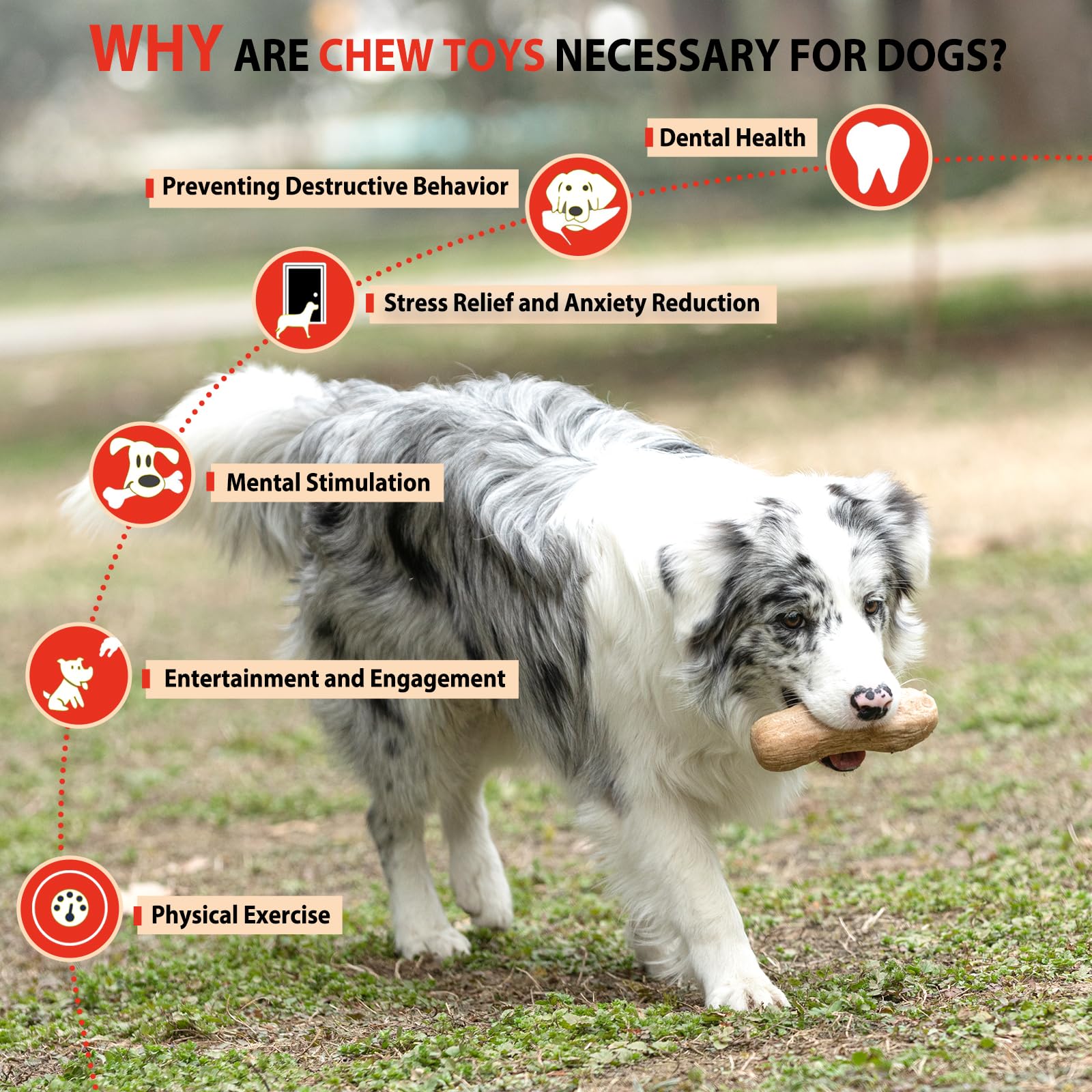 Willjoy Robustes Hundespielzeug für aggressive Kauer, Kiefernholz und Nylon, Hundespielzeug für große Hunde, Speck, unzerstörbares Hundespielzeug, großes Hundespielzeug, um sie zu beschäftigen,