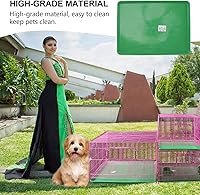 Vista 6 de Sartén de repuesto para perros, jaula verde para accesorios para cajas de bandeja para orinal, hurón urinario, caca en S, jaulas de inodoro, bandeja