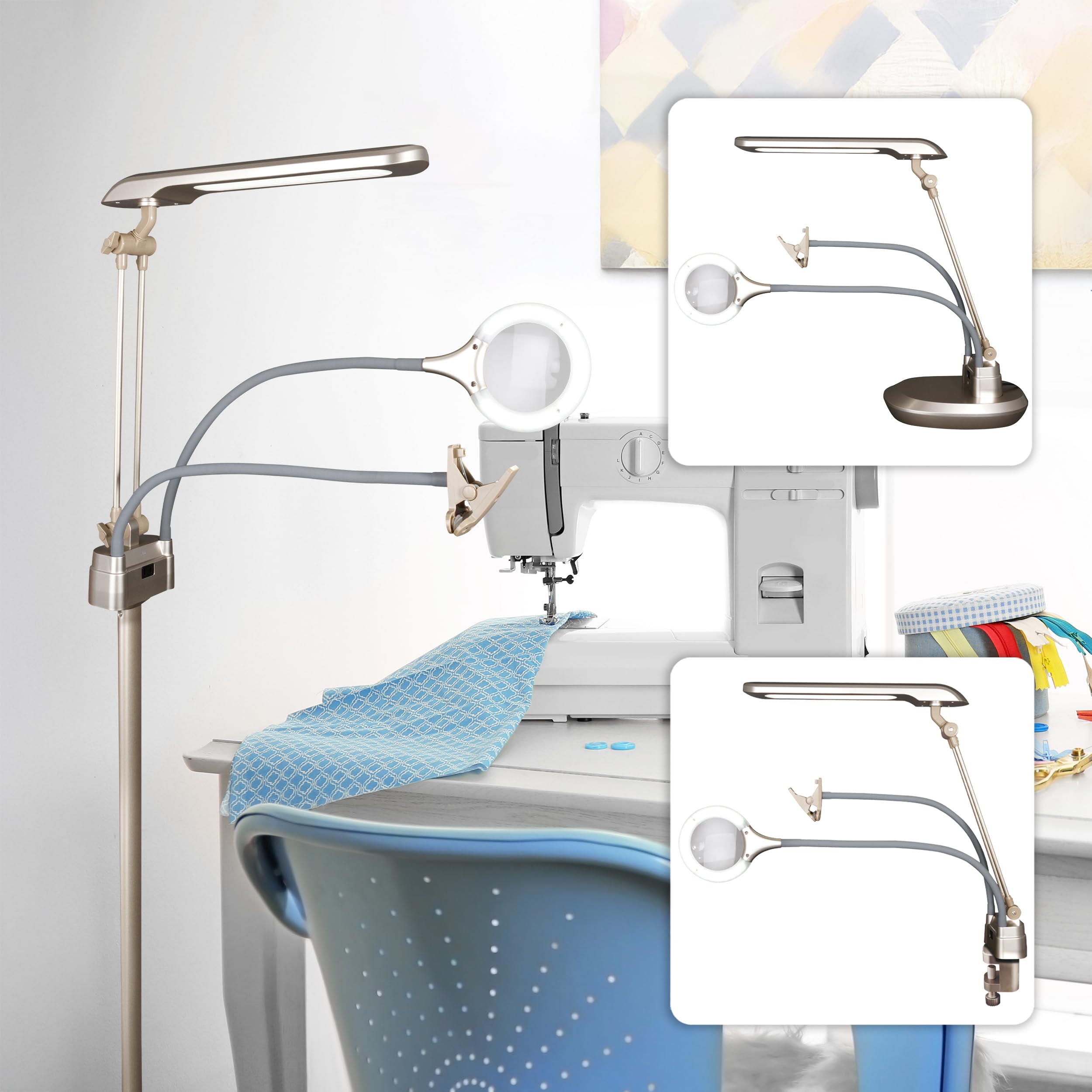 Ultimate LED 3-in-1 Creative Station w/Magnifier, Clearsun, Champagne, Shipper